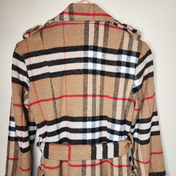 Vintage Y2K Burberry London Made In England Nova Check Cotton Belted Trench Coat - Picture 7 of 16